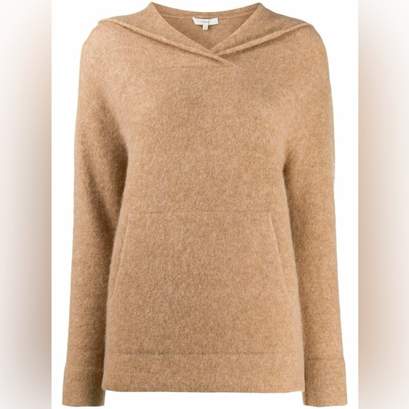 Vince Wool–Alpaca Oversized Kangaroo Pocket Hoodie – Tan/Camel – NWT – Small
